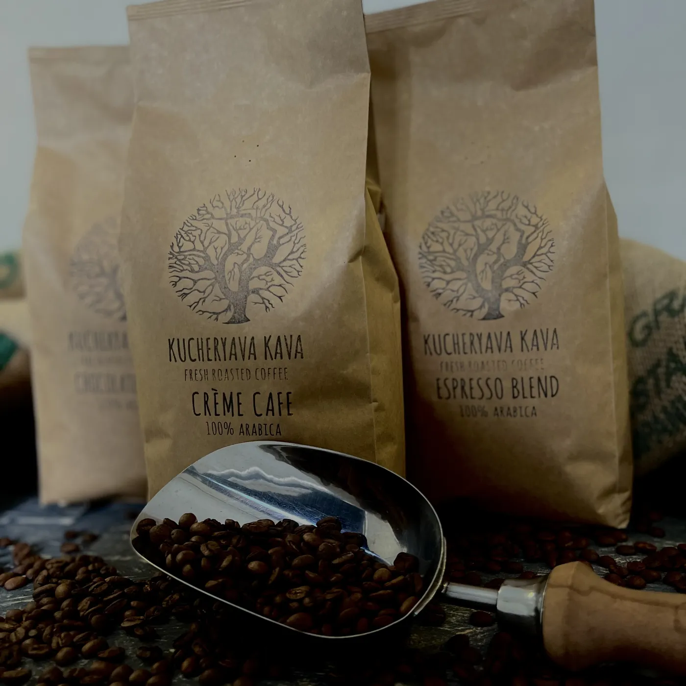 Акция -10% для любителей кофе с кислинкой: 1кг Espresso blend+1кг Chocolate Coffee+1кг Crème Cafe - Кофе в зернах