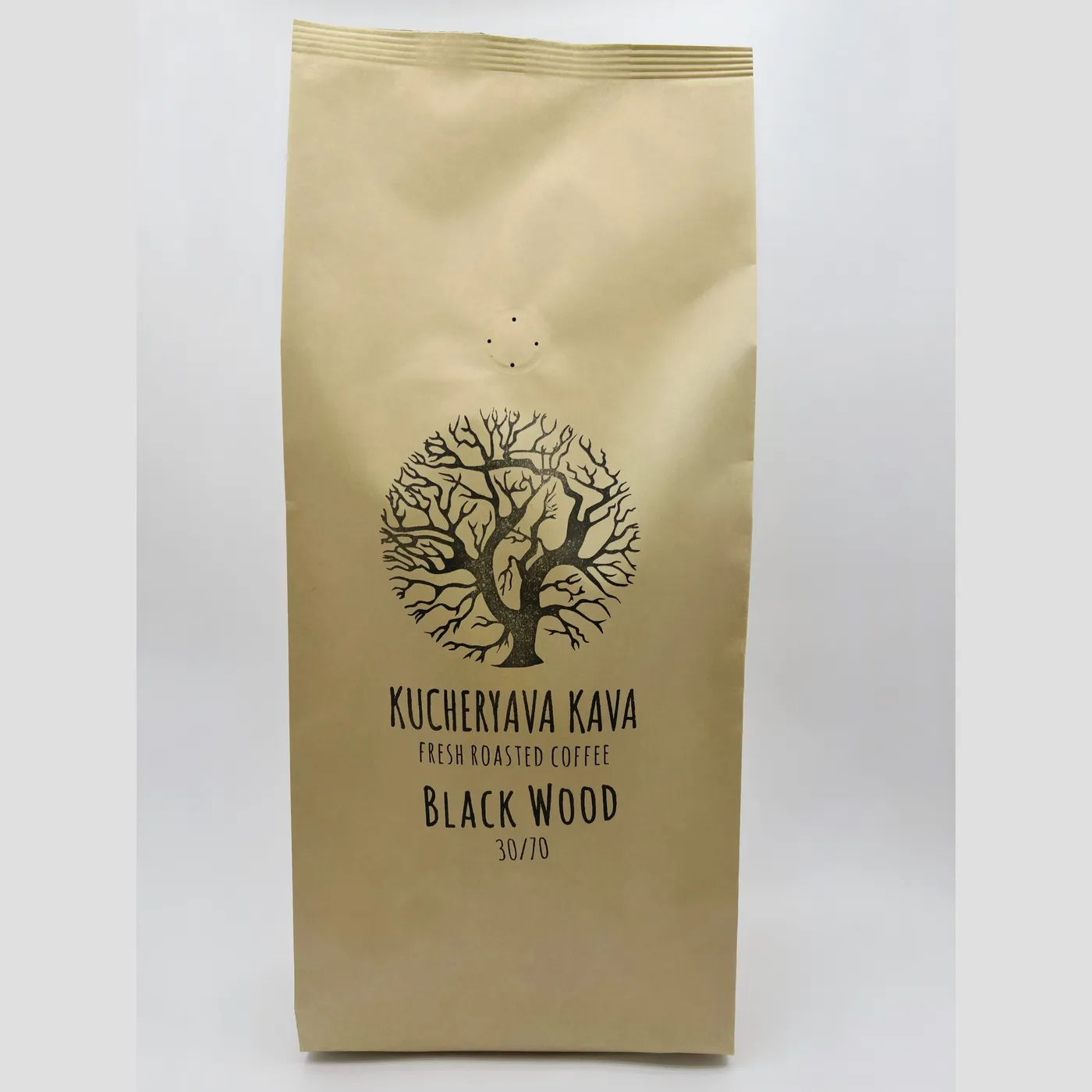 Купаж кави в зернах Black Wood, Бленд кави середнього обсмаження – суміш арабіки і робусти 30 на 70 (Свіжообсмажена Кава з Індії, Африки, та Азії)
