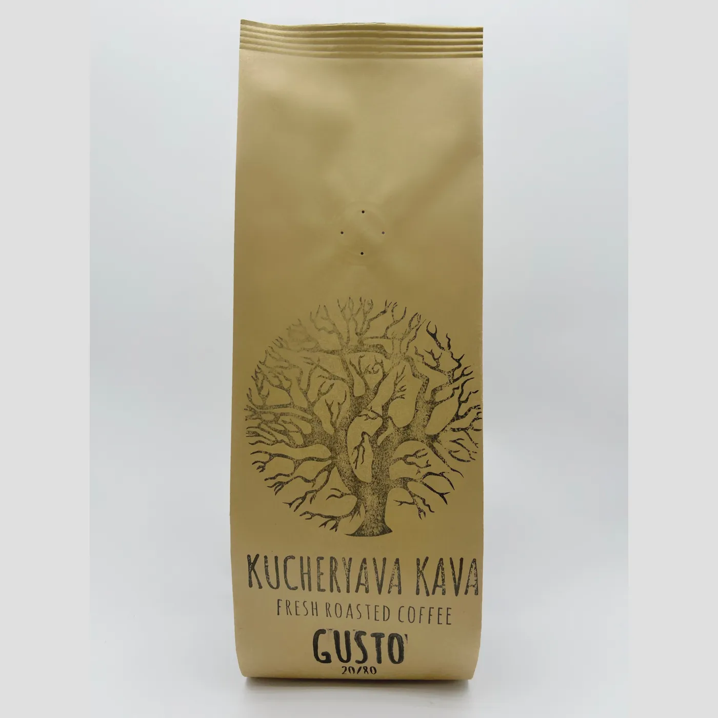 Купаж кави в зернах GUSTO, Бленд кави середнього обсмаження - суміш арабіки і робусти 20 на 80 (Свіжообсмажена Міцна Кава)