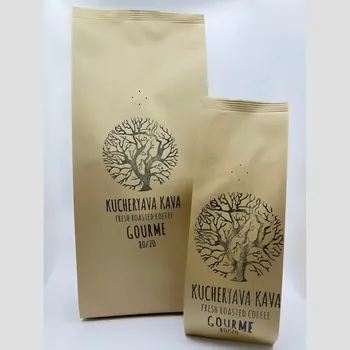 Купаж кофе в зернах GOURME, Бленд кофе средней обжарки – смесь арабики и робусты 80 на 20 (Свежеобжаренный Кофе из Африки, Америки и Азии)