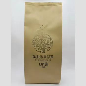 Купаж кофе молотый GUSTO, Бленд кофе средней обжарки - смесь арабики и робусты 20 на 80 (Свежеобжаренный Крепкий Кофе)